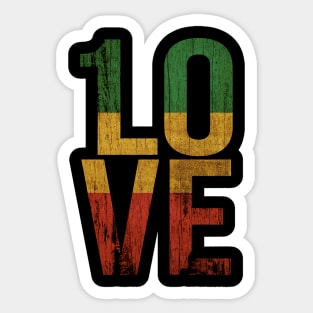 1 Love One Love Roots Rock Reggae Rasta Design Sticker